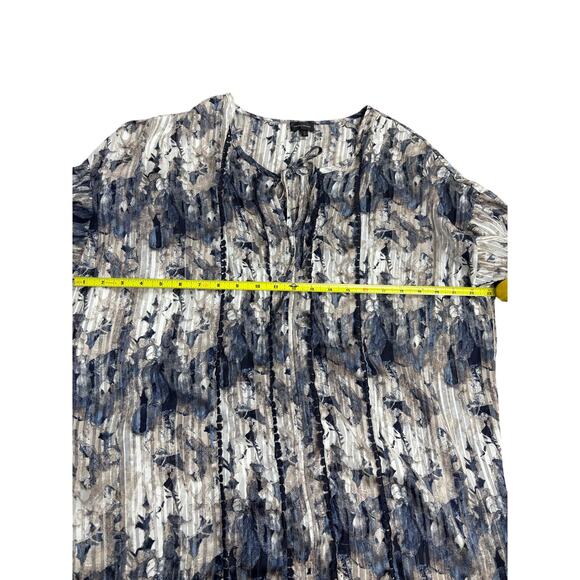 Buckle Black Blouse Women’s L Sheer Boho Floral Print Peasant Top Long Sleeve - Picture 4 of 7